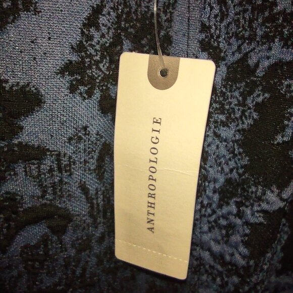 Anthropologie Jacquard Blue & Black Cut-Out Mini Dress NWT Size 10 - Picture 9 of 14